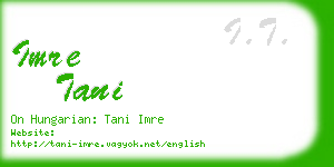 imre tani business card